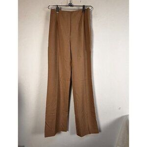 Piazza Sempione Womens Fleece Wool-Blend Camel Sophia Trousers Size 40 Italy